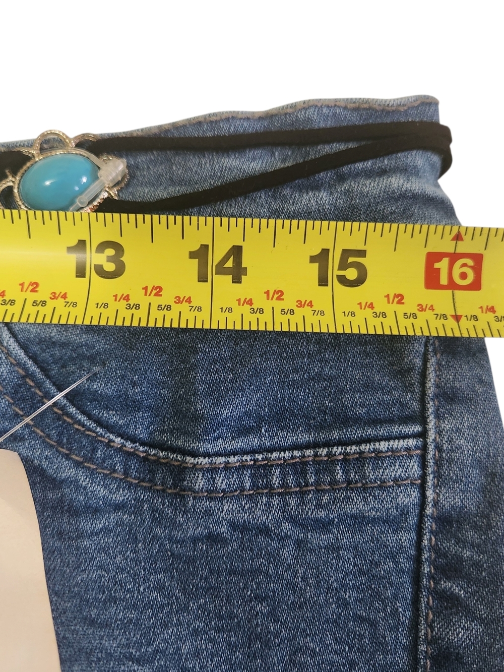 Vtg 90s Y2K Minelli Flare Stretch Jeans W/ THONG 11 Low Rise Blue Retro-RARE - Picture 5 of 16